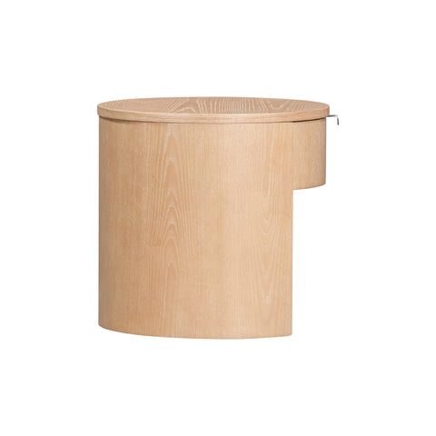 Giselle Navarre 19" Wood Round Nightstand With Drawer - image 4
