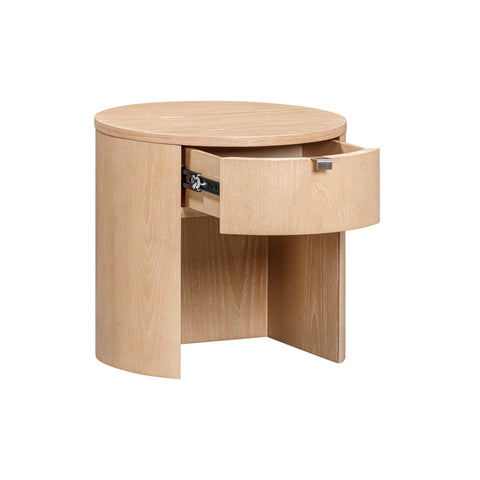 Giselle Navarre 19" Wood Round Nightstand With Drawer - image 6