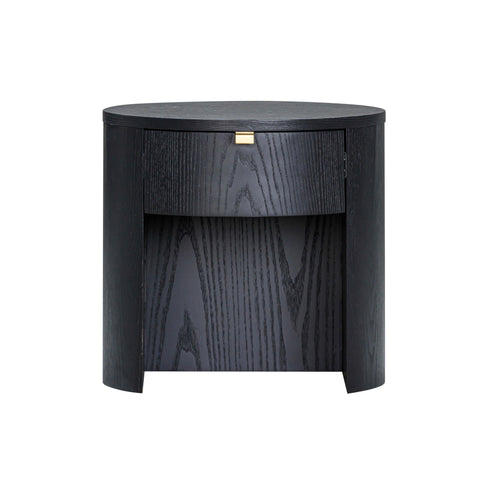Giselle Navarre 19" Wood Round Nightstand With Drawer - image 3
