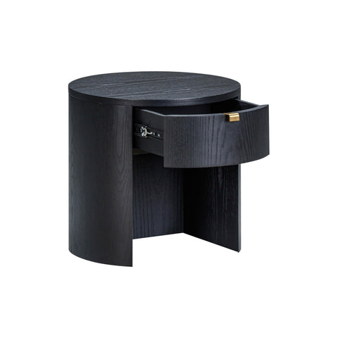 Giselle Navarre 19" Wood Round Nightstand With Drawer - image 6