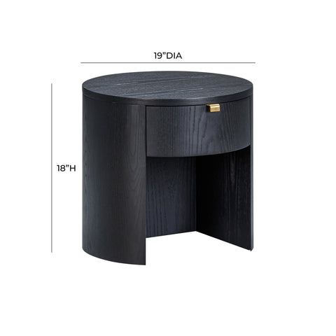 Giselle Navarre 19" Wood Round Nightstand With Drawer - image 8