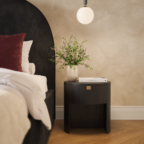 Giselle Navarre 19" Wood Round Nightstand With Drawer - image 9
