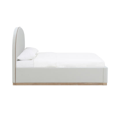 Jessie Cream Velvet Queen Bed