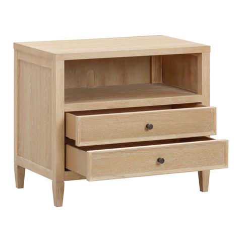 Amelie Castaigne 30" Whitewashed Oak Wood 2-Drawer Nightstand - image 5