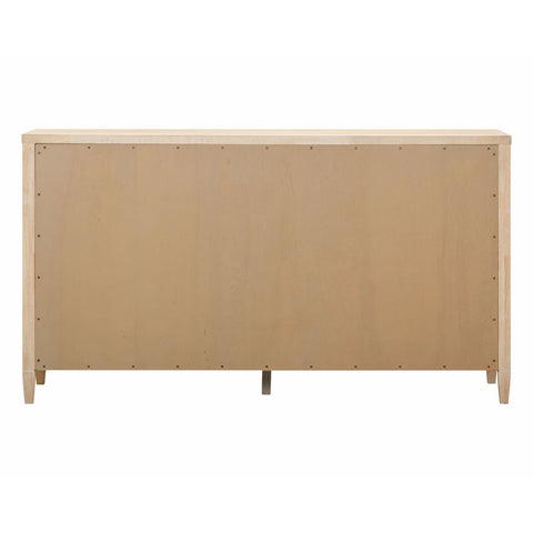Amelie Castaigne 62" Whitewashed Oak Wood 6-Drawer Dresser - image 4