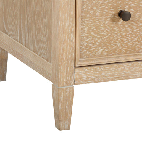 Amelie Castaigne 62" Whitewashed Oak Wood 6-Drawer Dresser - image 7