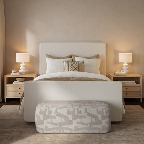 Amelie Castaigne Ivory Contract-Grade Fabric Upholstered Bed - image 10