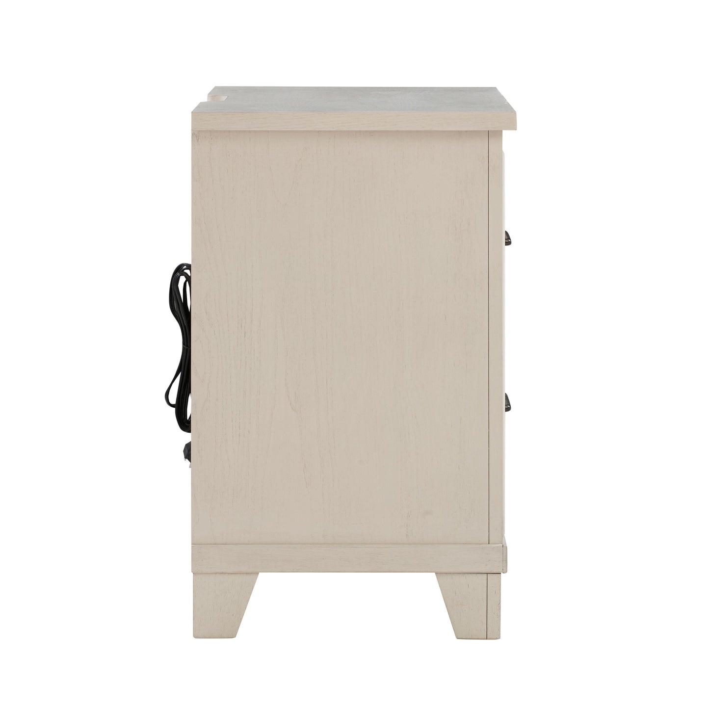 karma weathered white nightstand