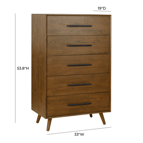 Giselle Fontaine 33" Walnut 5-Drawer Chest - image 7