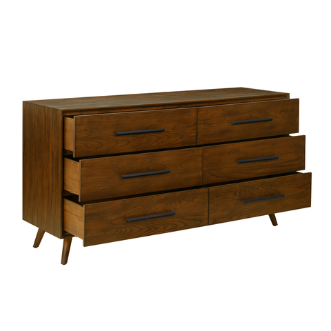 Giselle Fontaine 62" Walnut 6-Drawer Dresser - image 4
