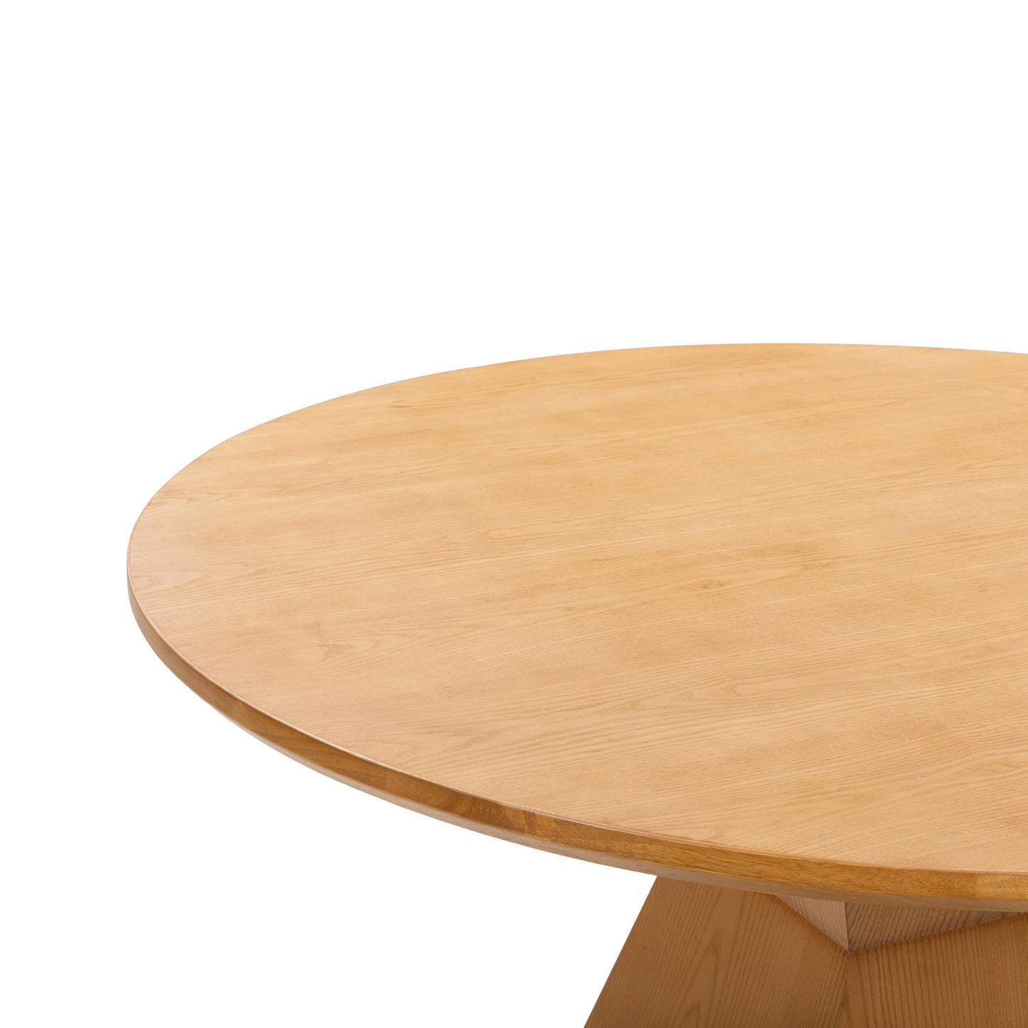 vari natural wood round dining table