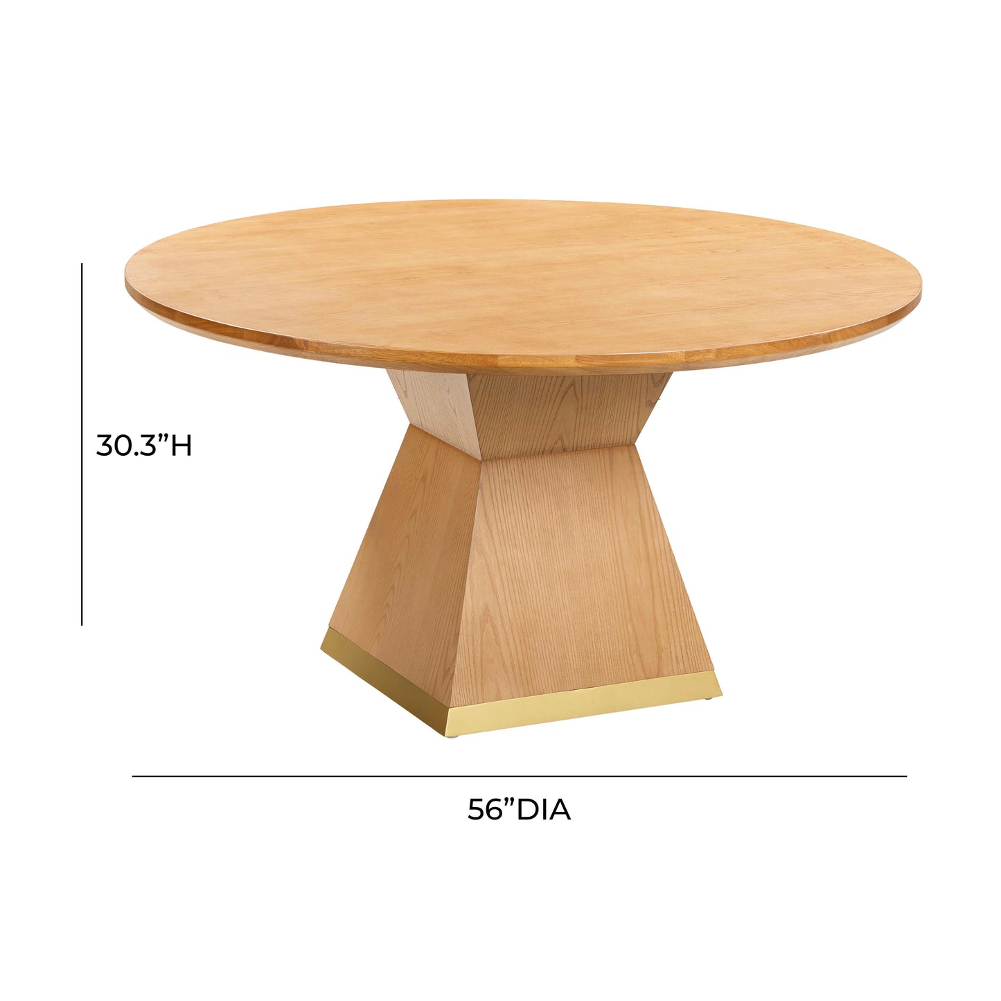 vari natural wood round dining table