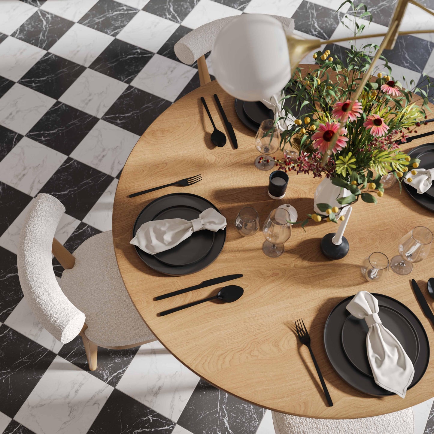 vari natural wood round dining table