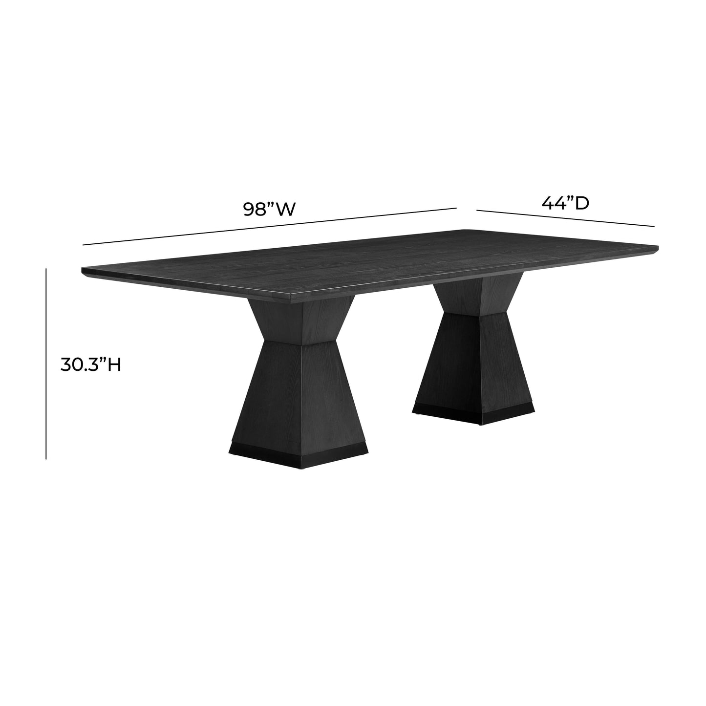 vari black wood dining table