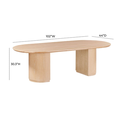 Giselle Navarre 102" Wood Oval Dining Table - image 6