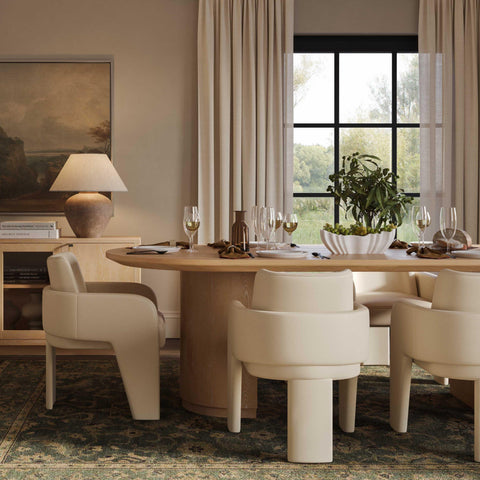Giselle Navarre 102" Wood Oval Dining Table - image 7