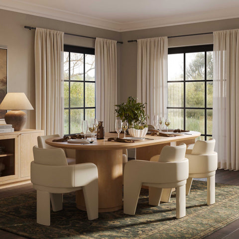 Giselle Navarre 102" Wood Oval Dining Table - image 8