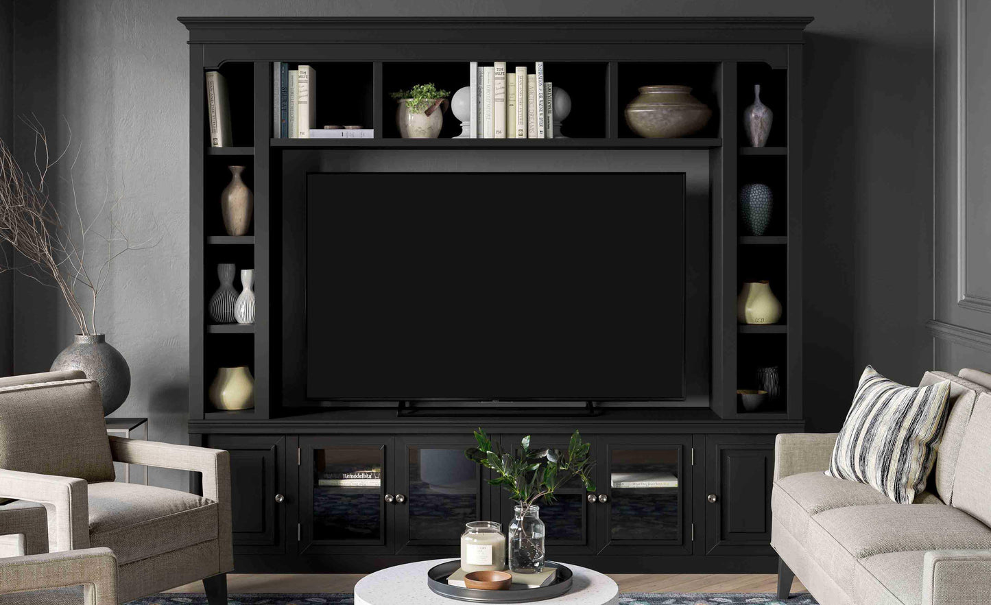 presby charcoal entertainment center for tvs up to 75"