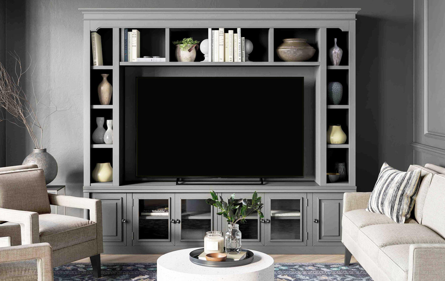 presby gray entertainment center for tvs up to 75"