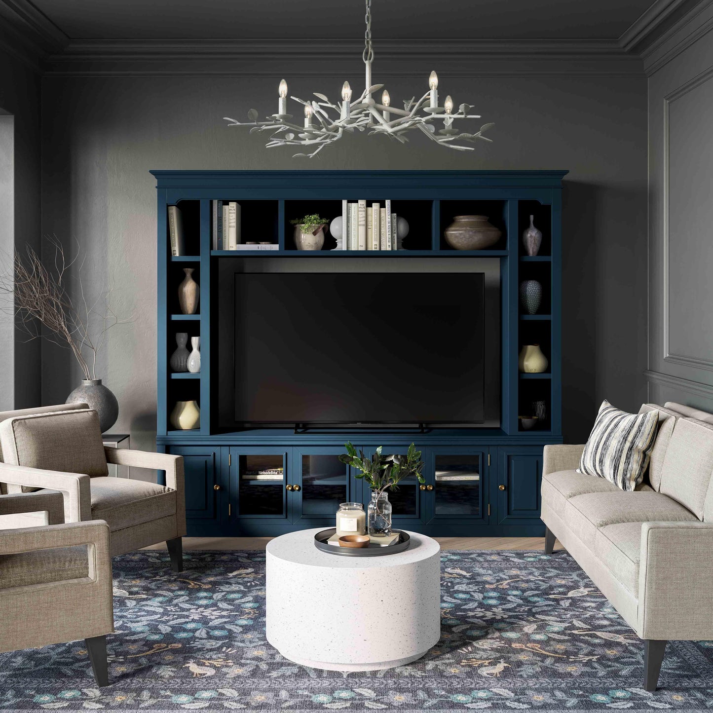 presby blue entertainment center for tvs up to 75"