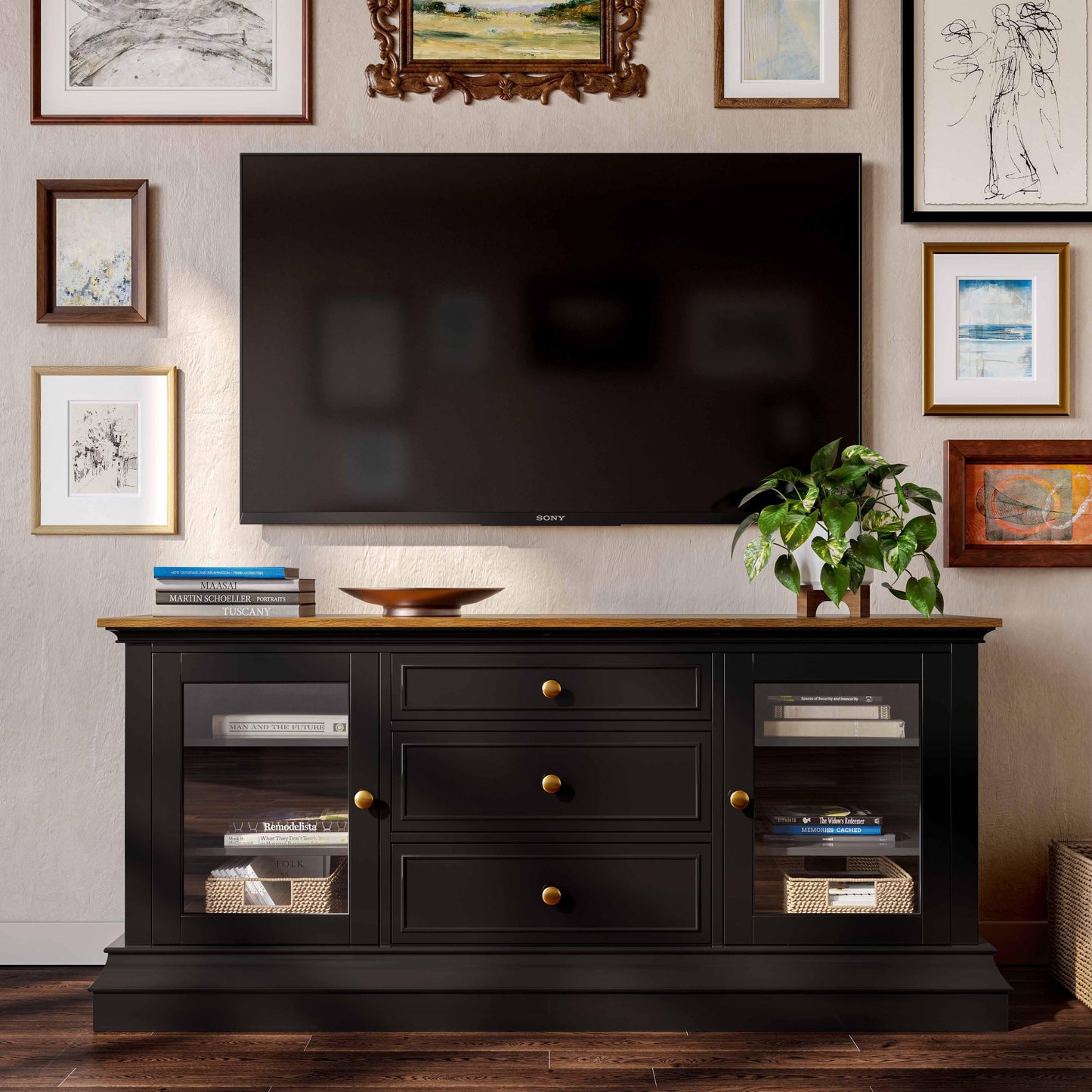 giselle charcoal entertainment console