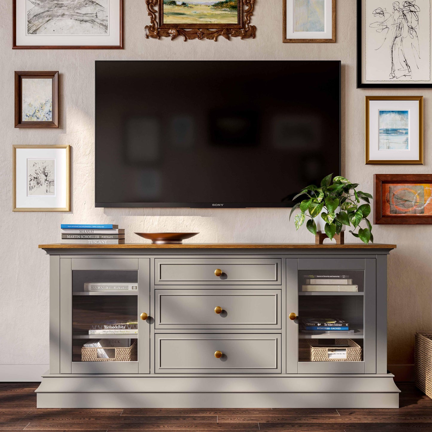 giselle gray entertainment console