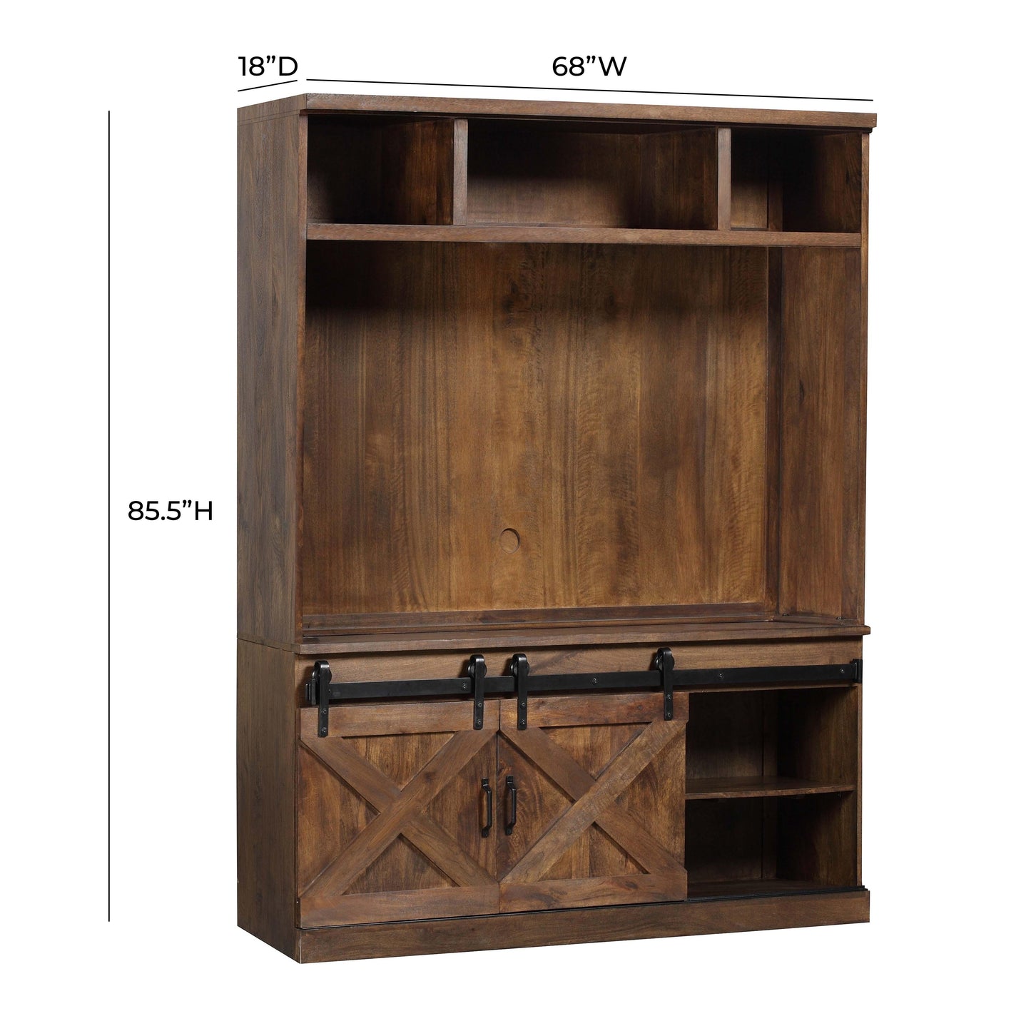 tulum rustic brown entertainment center