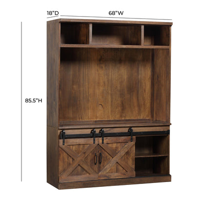 Tulum Rustic Brown Entertainment Center