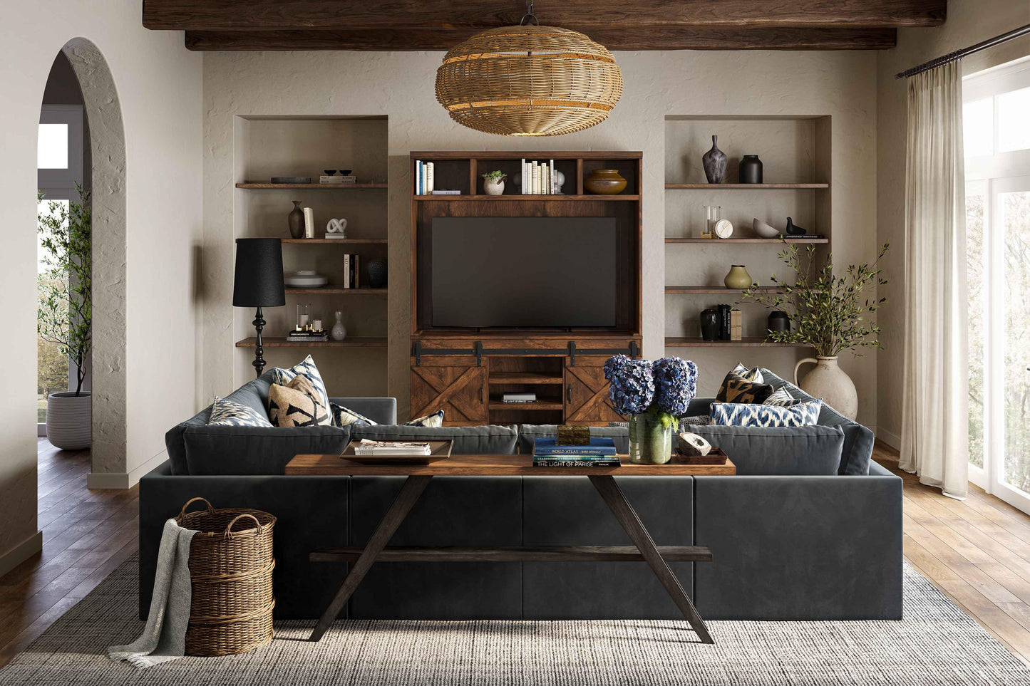 tulum rustic brown entertainment center