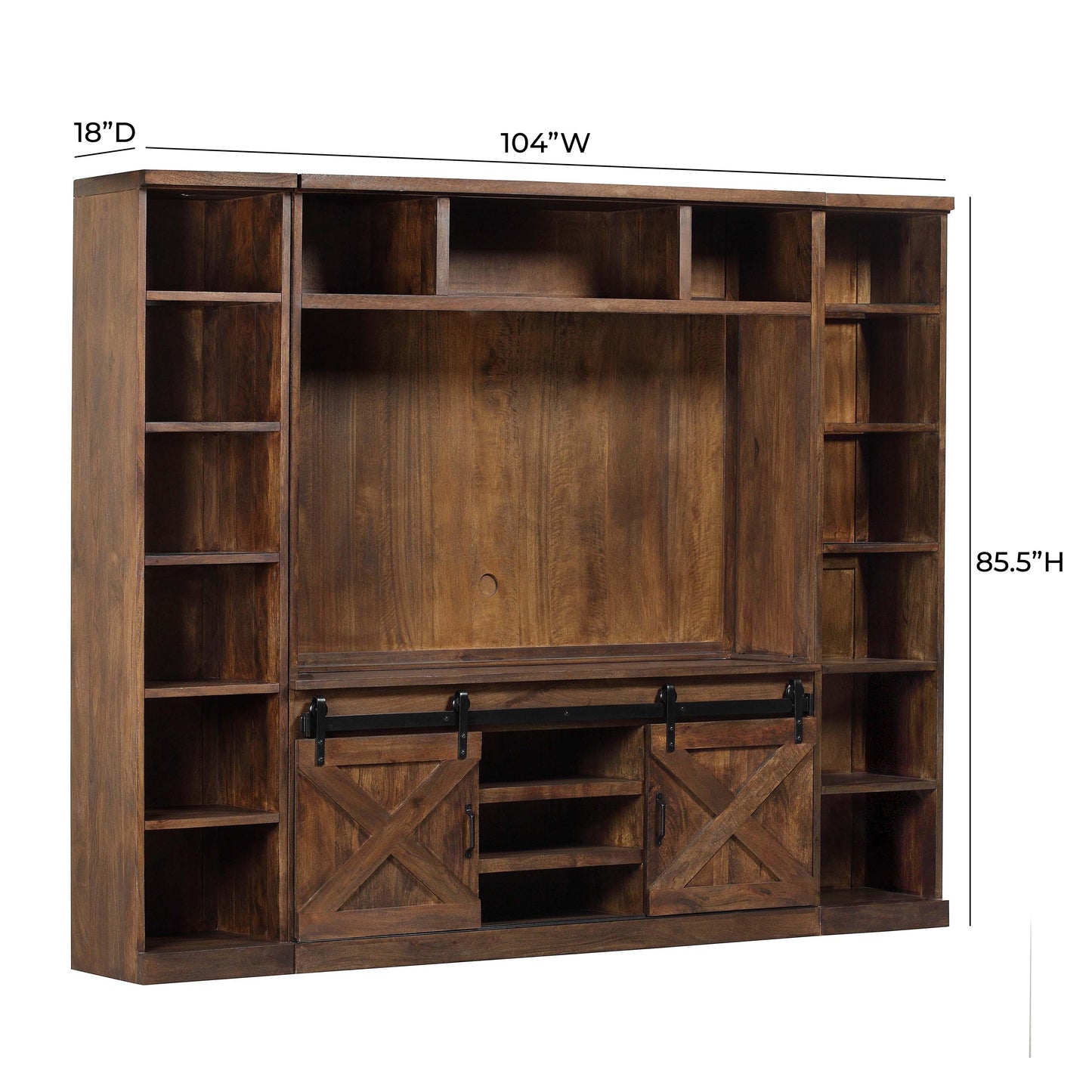 tulum rustic brown entertainment wall