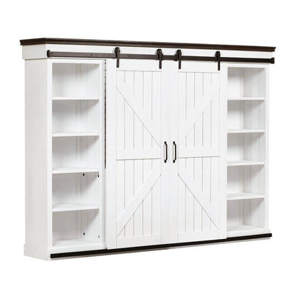 Dente Distressed White Entertainment Center