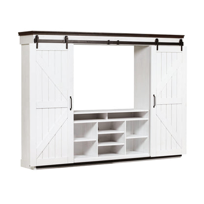 Dente Distressed White Entertainment Center