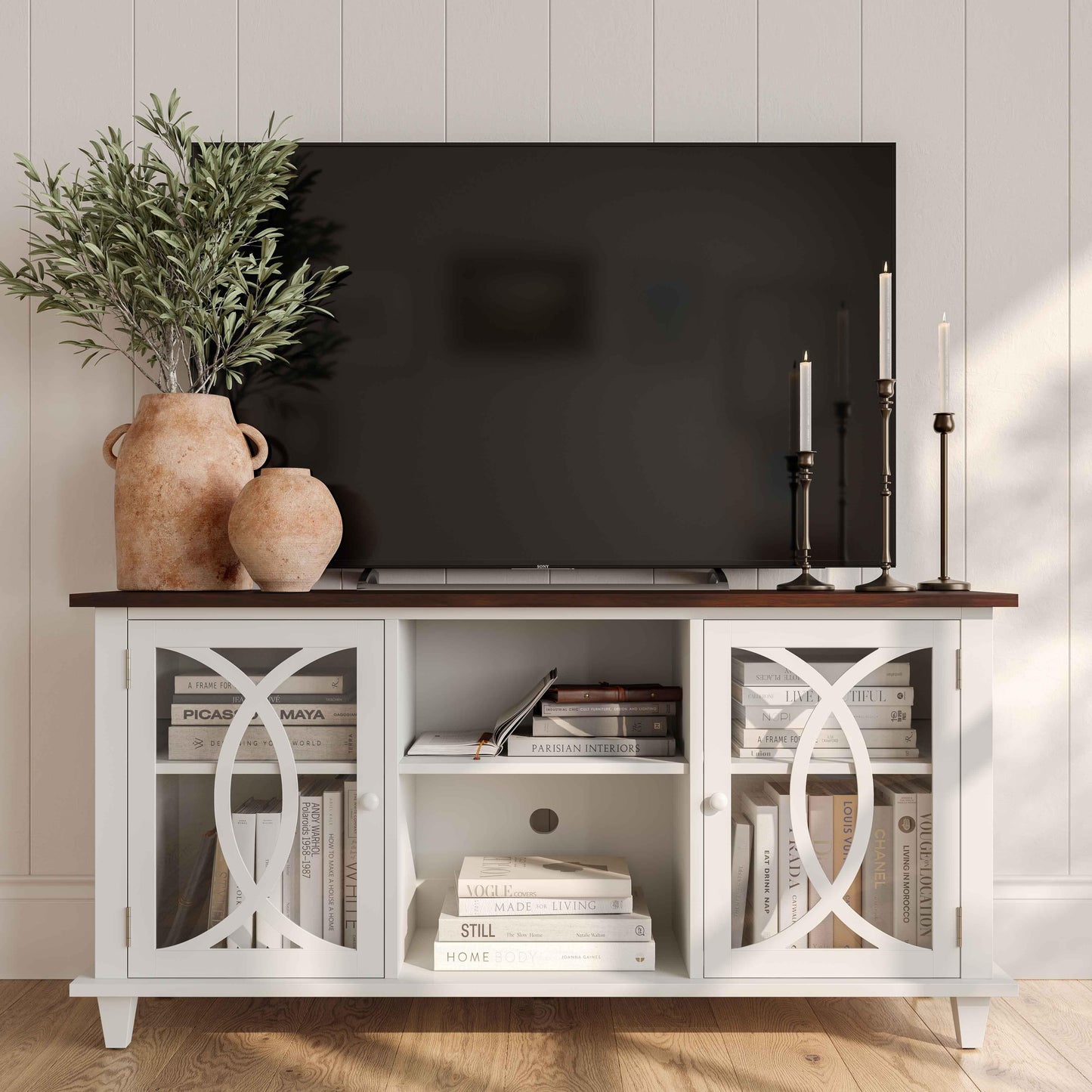 virginia white 60" console