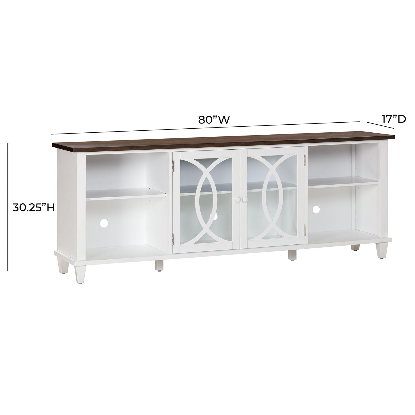 virginia white 80" console