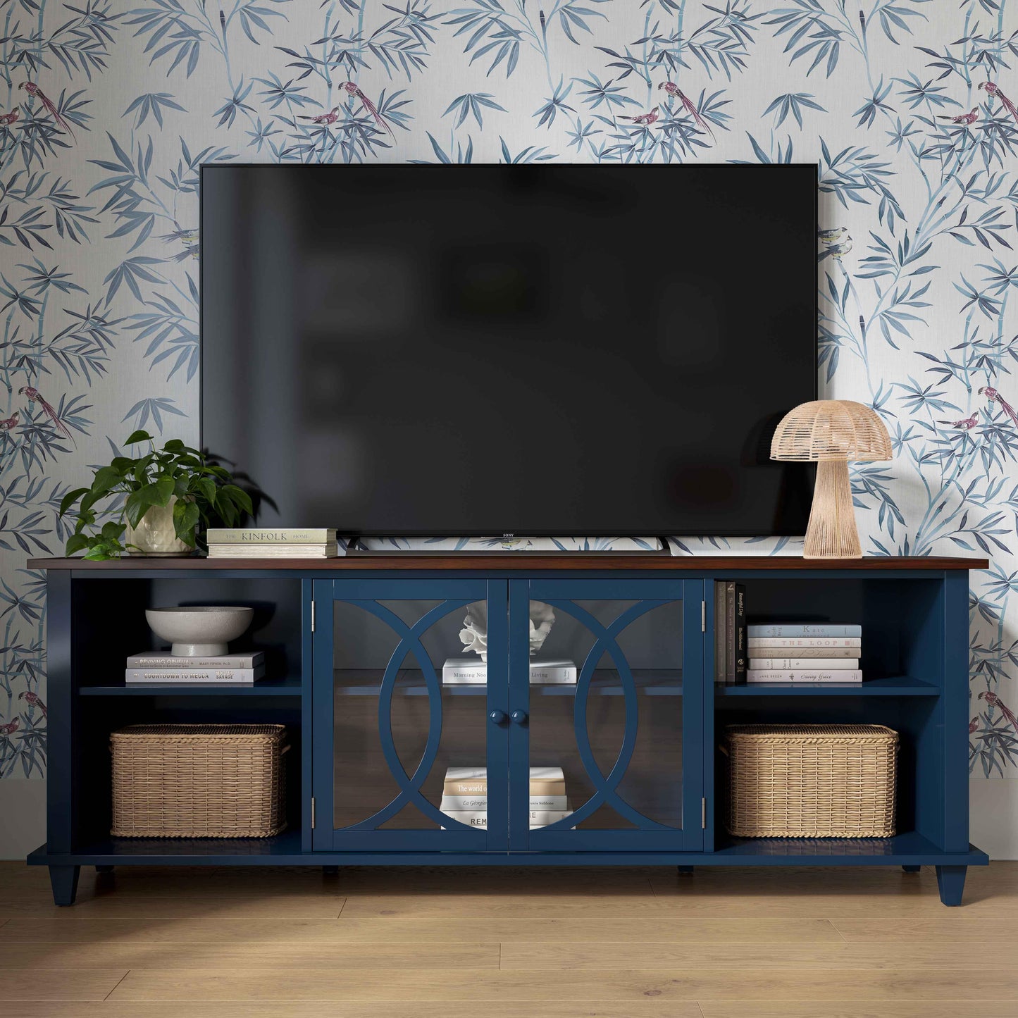 virginia blue 80" console