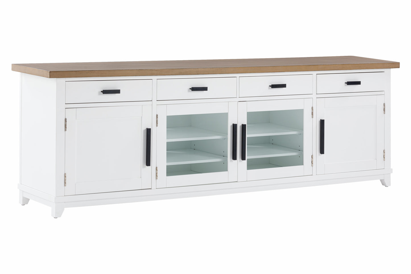 leah white 92" entertainment console