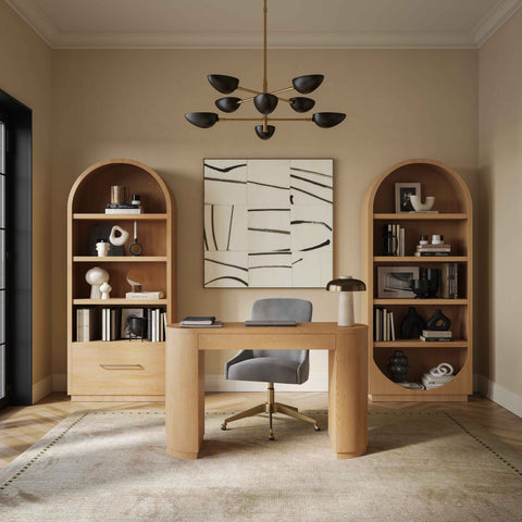 Giselle Navarre 52" Wood 2-Drawer Writing Desk - image 2