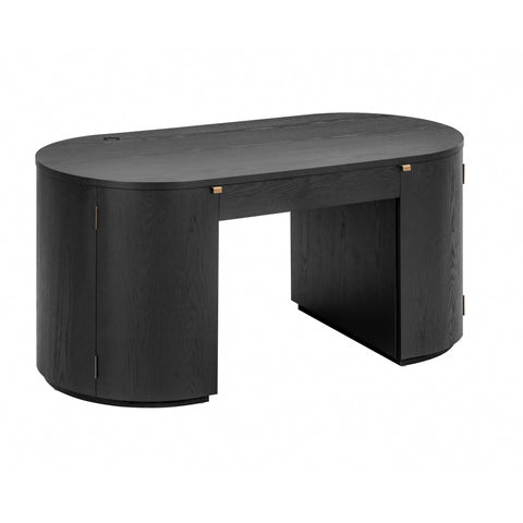 Giselle Navarre 64" Wood Executive Desk With Storage - image 3