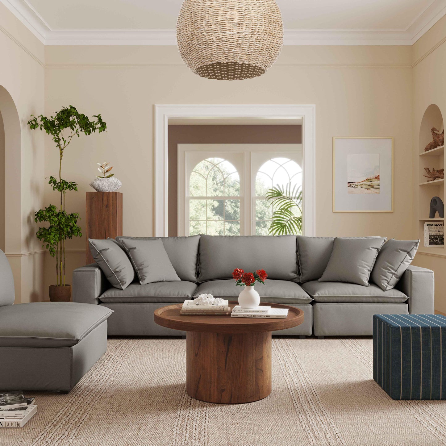 grace slate modular sofa