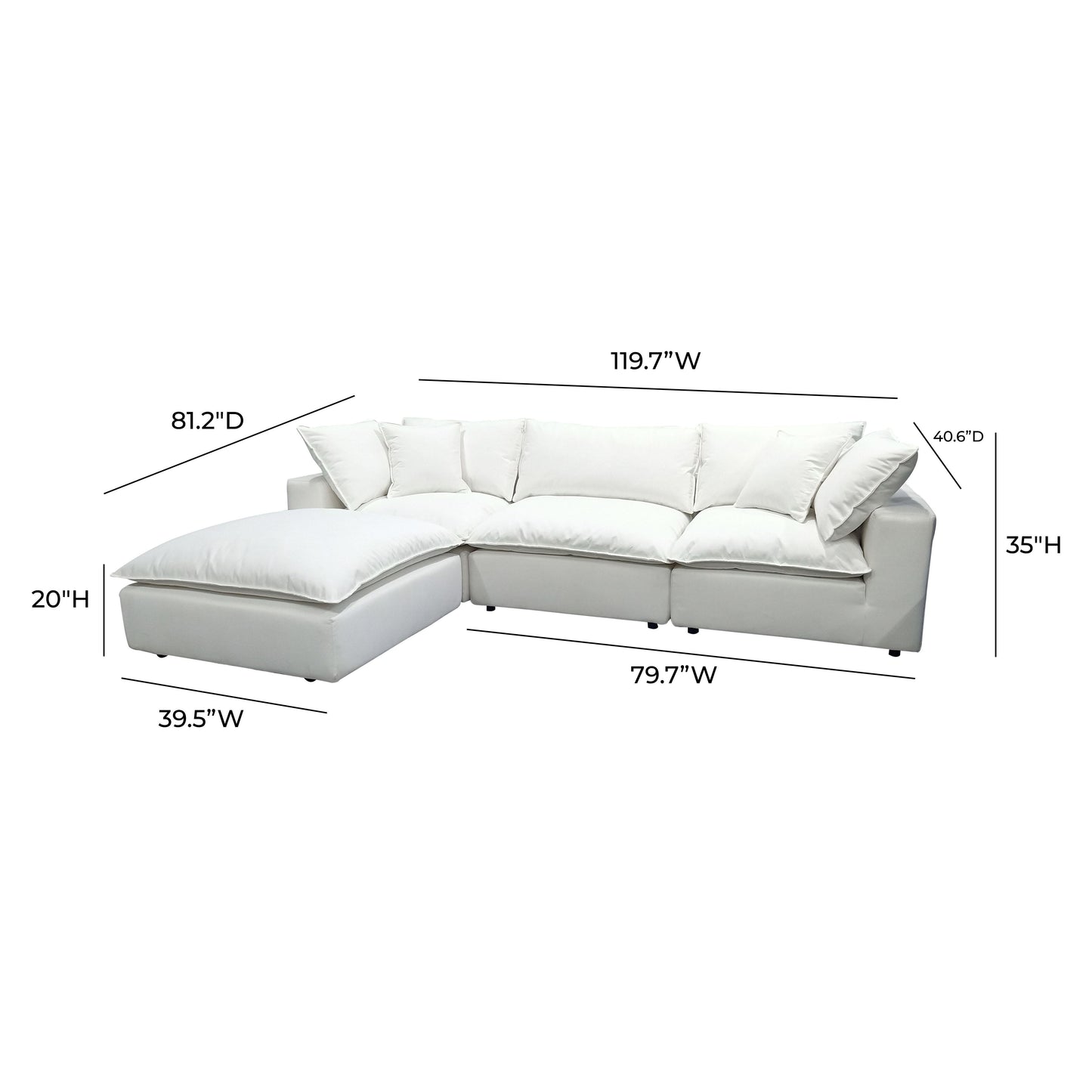 grace pearl modular 4 piece sectional