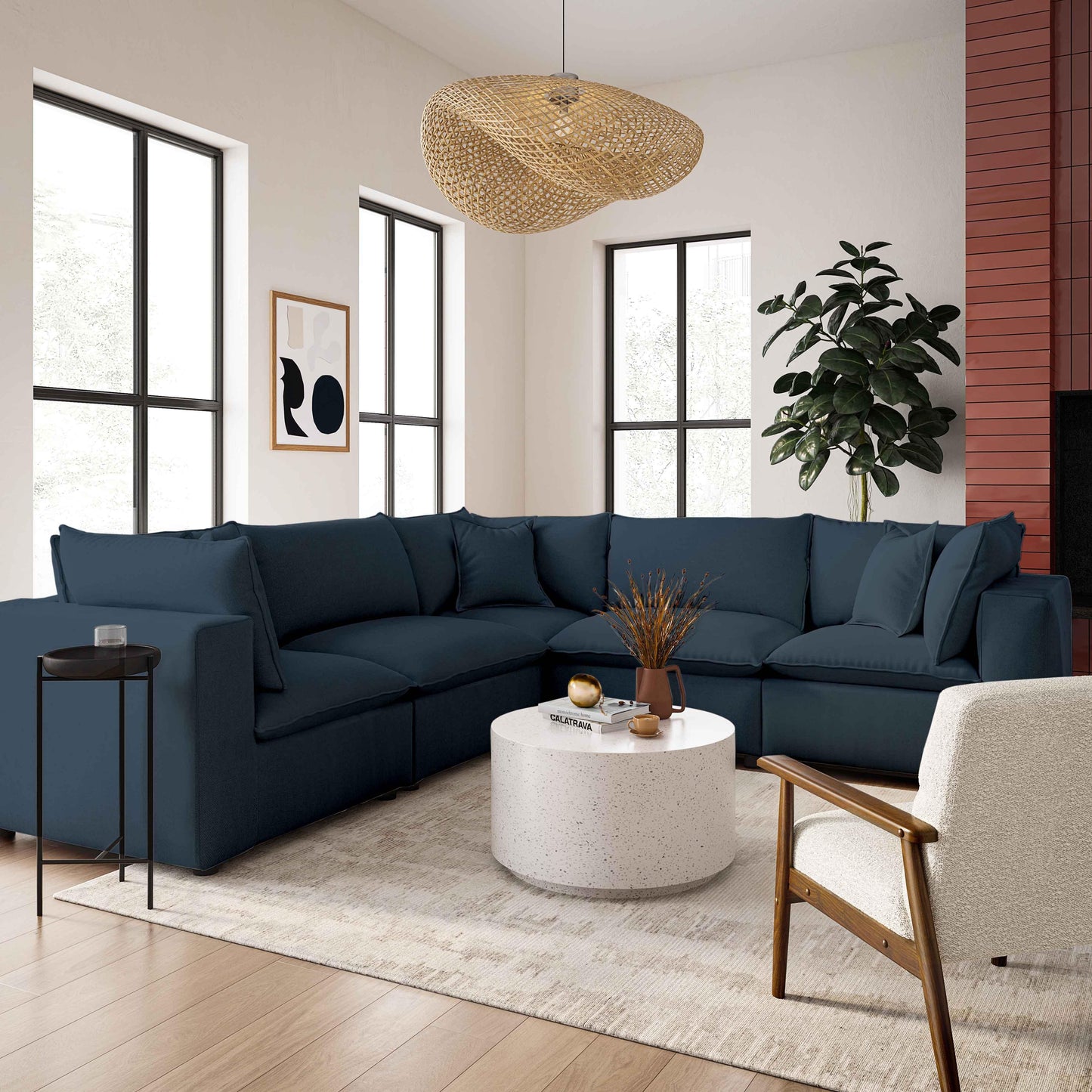 grace navy modular l-sectional