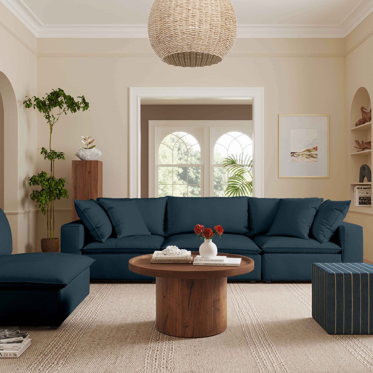 grace navy modular sofa