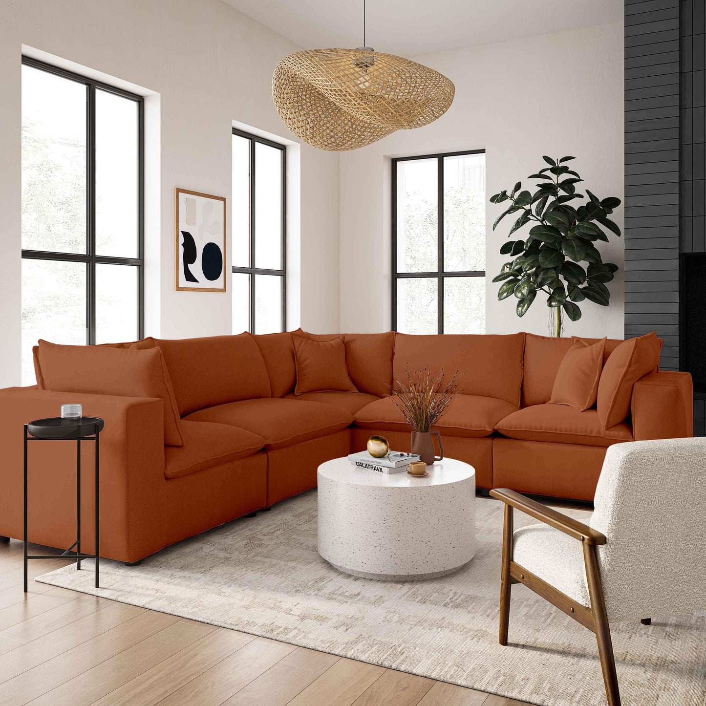 grace rust modular l-sectional