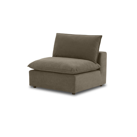 Ines Castaigne Chocolate Brown Performance Velvet Armless Chair - image 2