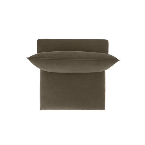 Ines Castaigne Chocolate Brown Performance Velvet Armless Chair - image 6