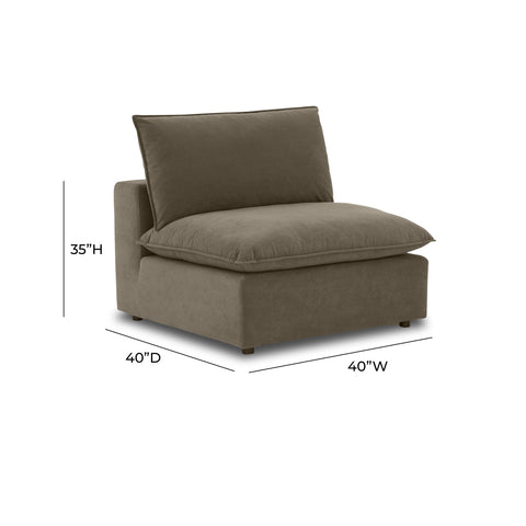 Ines Castaigne Chocolate Brown Performance Velvet Armless Chair - image 7