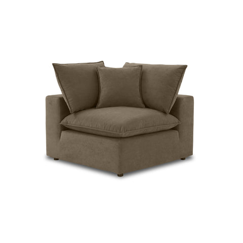 Ines Castaigne Chocolate Brown Performance Velvet Corner Chair - image 2