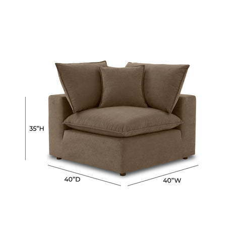 Ines Castaigne Chocolate Brown Performance Velvet Corner Chair - image 7