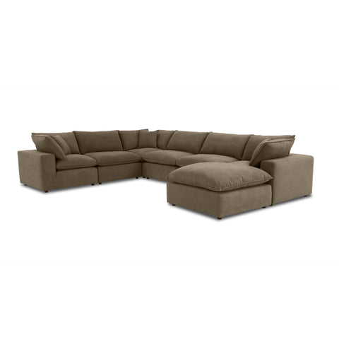 Ines Castaigne 7-Piece Chocolate Brown Performance Velvet Large Chaise Sectional - image 3