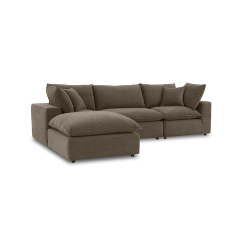 Ines Castaigne 4-Piece Chocolate Brown Performance Velvet Sectional - image 2